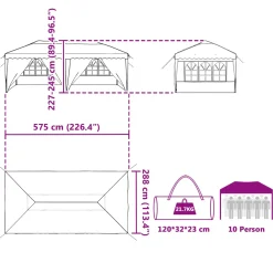 vidaXL Pop-up partytent 575 x 288 x 245 cm Terracotta
