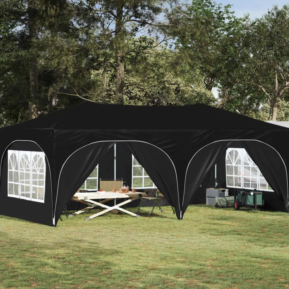 vidaXL Pop-up partytent 575 x 288 x 245 cm Zwart Oxford Stof