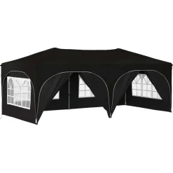 vidaXL Pop-up partytent 575 x 288 x 245 cm Zwart Oxford Stof