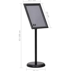 vidaXL Posterstandaard A3 aluminiumlegering zwart