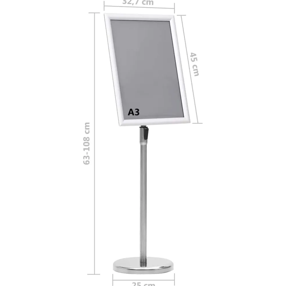 vidaXL Posterstandaard A3 aluminiumlegering zilverkleurig