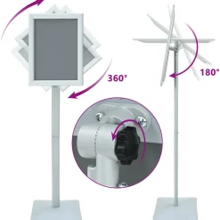 vidaXL Posterstandaard met voet 32,5 x 27 x 126 cm Gietijzer zilver