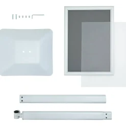 vidaXL Posterstandaard met voet 32,5 x 27 x 126 cm Gietijzer zilver