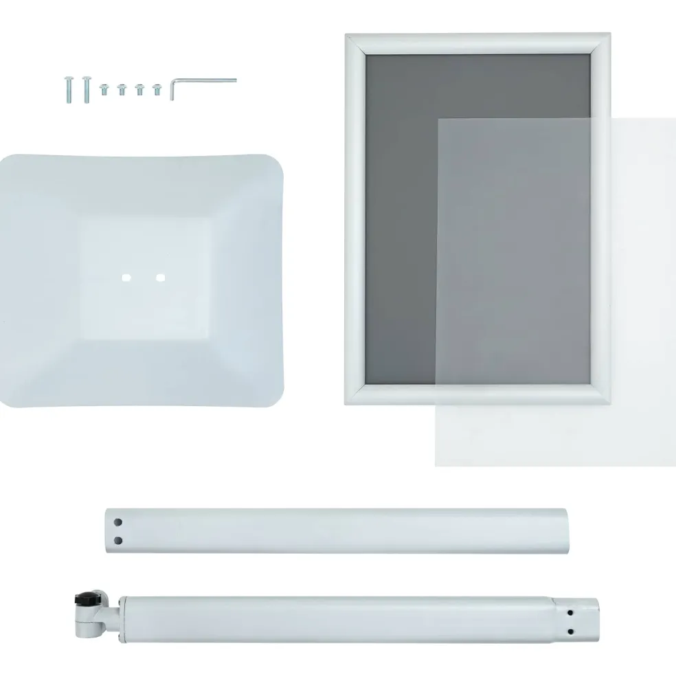 vidaXL Posterstandaard met voet 32,5 x 27 x 126 cm Gietijzer zilver