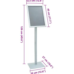 vidaXL Posterstandaard met voet 32,5 x 27 x 126 cm Gietijzer zilver