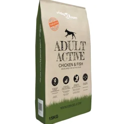 vidaXL Premium hondenvoer droog Adult Active Chicken & Fish (2 x 15 kg)