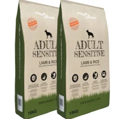 vidaXL Premium hondenvoer droog Adult Sensitive Lamb & Rice (2 x 15 kg)