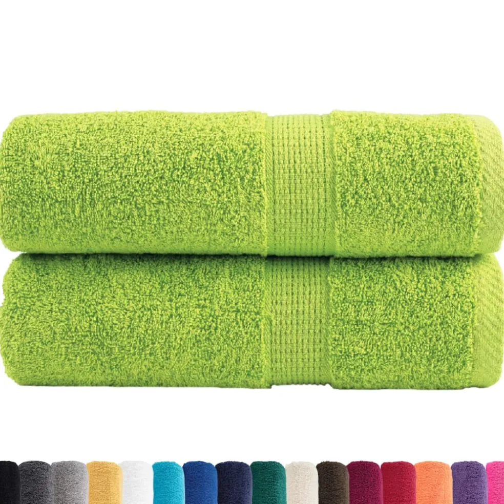 vidaXL Premium washandjes SOLUND 2 st appelgroen 30x30 cm 600 g/m2