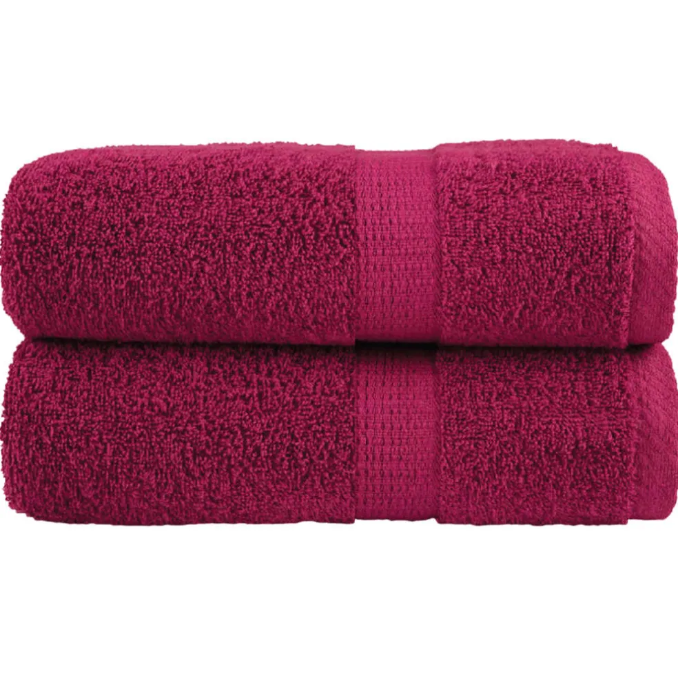 vidaXL Premium washandjes SOLUND 2 stuks Bordeaux 30x30cm 600 g/m²