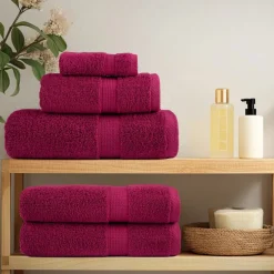 vidaXL Premium washandjes SOLUND 2 stuks Bordeaux 30x30cm 600 g/m²