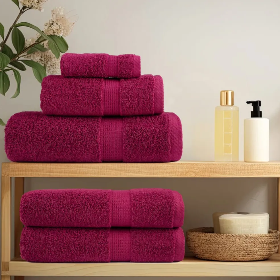 vidaXL Premium washandjes SOLUND 2 stuks Bordeaux 30x30cm 600 g/m²