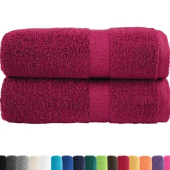 vidaXL Premium washandjes SOLUND 2 stuks Bordeaux 30x30cm 600 g/m²