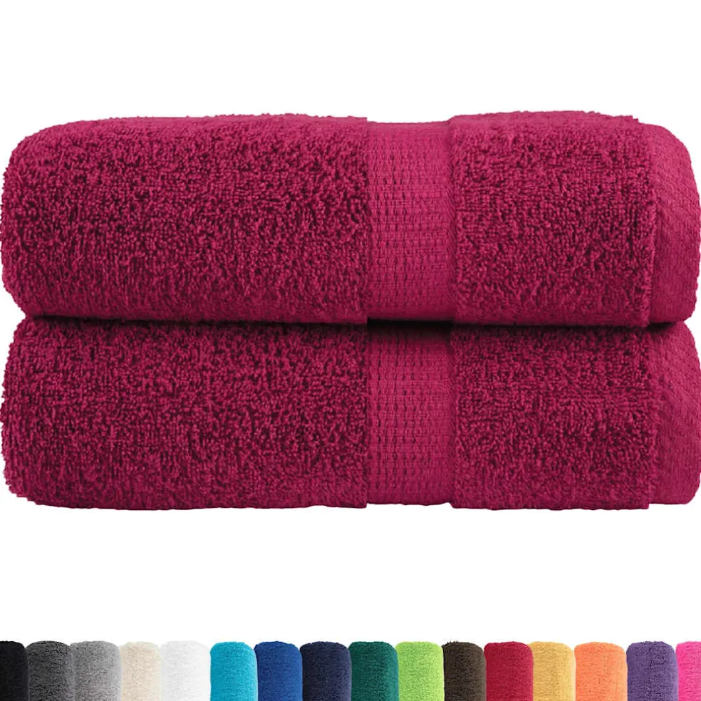 vidaXL Premium washandjes SOLUND 2 stuks Bordeaux 30x30cm 600 g/m²