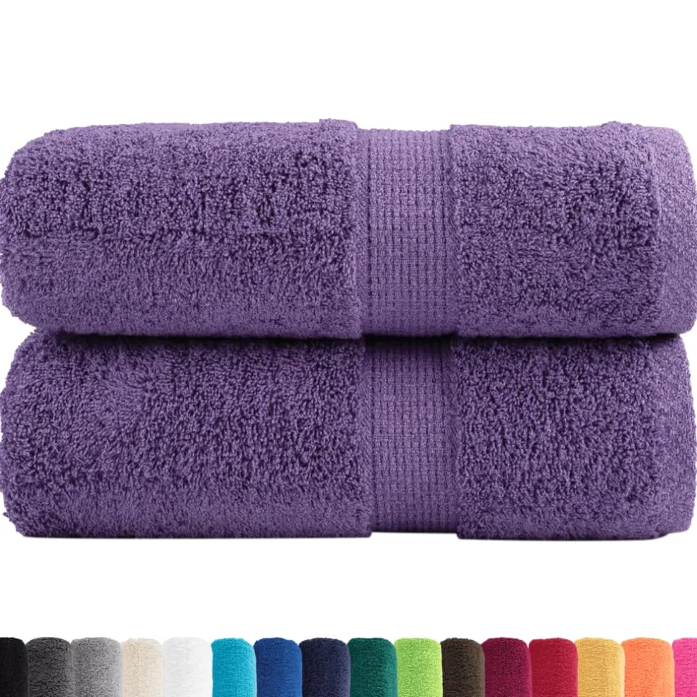 vidaXL Premium washandjes SOLUND 2 st paars 30x30 cm 600 g/m2