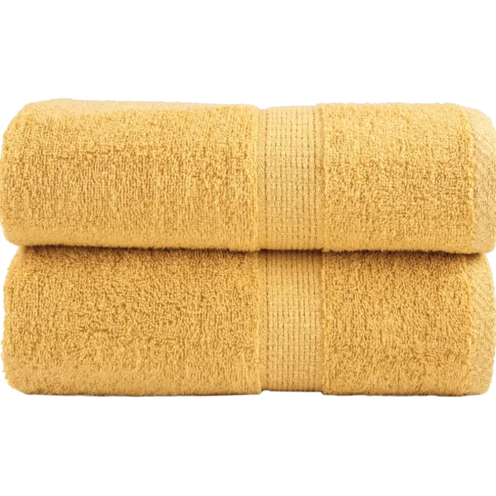 vidaXL Premium washandjes SOLUND 2 stuks goud 30x30cm 600 g/m²