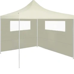 vidaXL Prieelzijwand met ramen 6x2 m crèmekleurig