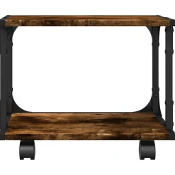 vidaXL Printerkastje 2-laags 41x28x33,5 cm bewerkt hout gerookt eiken