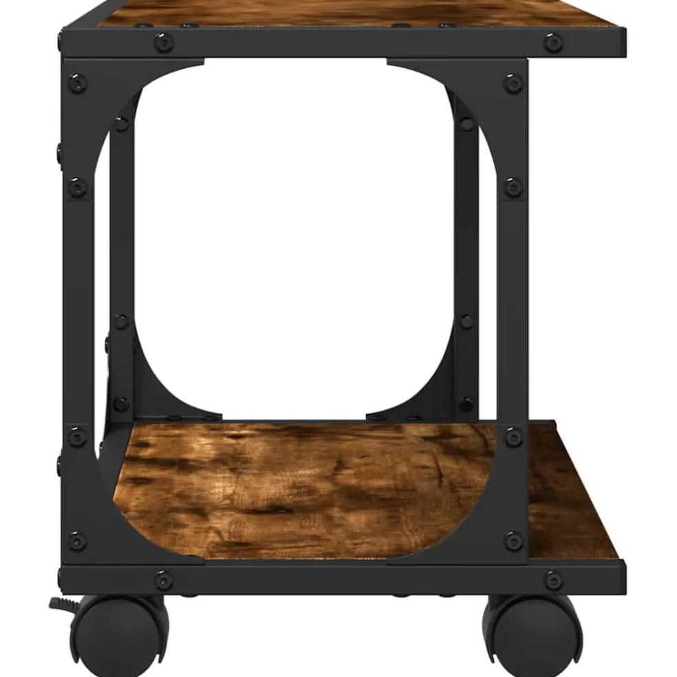 vidaXL Printerkastje 2-laags 41x28x33,5 cm bewerkt hout gerookt eiken