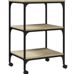 vidaXL Printerkastje 3-laags 50x41x75 cm bewerkt hout sonoma eiken