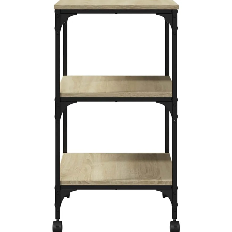 vidaXL Printerkastje 3-laags 50x41x75 cm bewerkt hout sonoma eiken