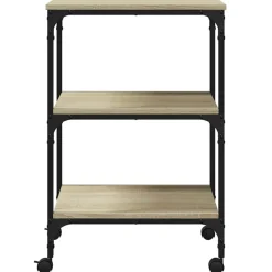 vidaXL Printerkastje 3-laags 50x41x75 cm bewerkt hout sonoma eiken