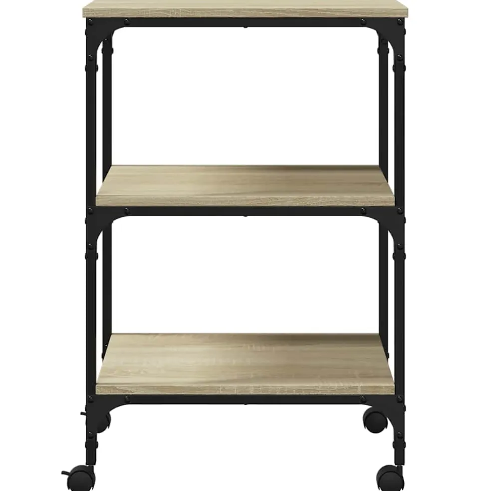 vidaXL Printerkastje 3-laags 50x41x75 cm bewerkt hout sonoma eiken