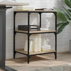 vidaXL Printerkastje 3-laags 50x41x75 cm bewerkt hout sonoma eiken