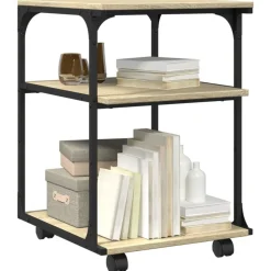 vidaXL Printerkastje 3-laags 43x48x64 cm bewerkt hout sonoma eiken