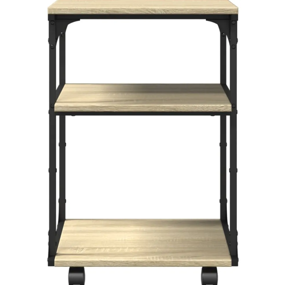 vidaXL Printerkastje 3-laags 43x48x64 cm bewerkt hout sonoma eiken