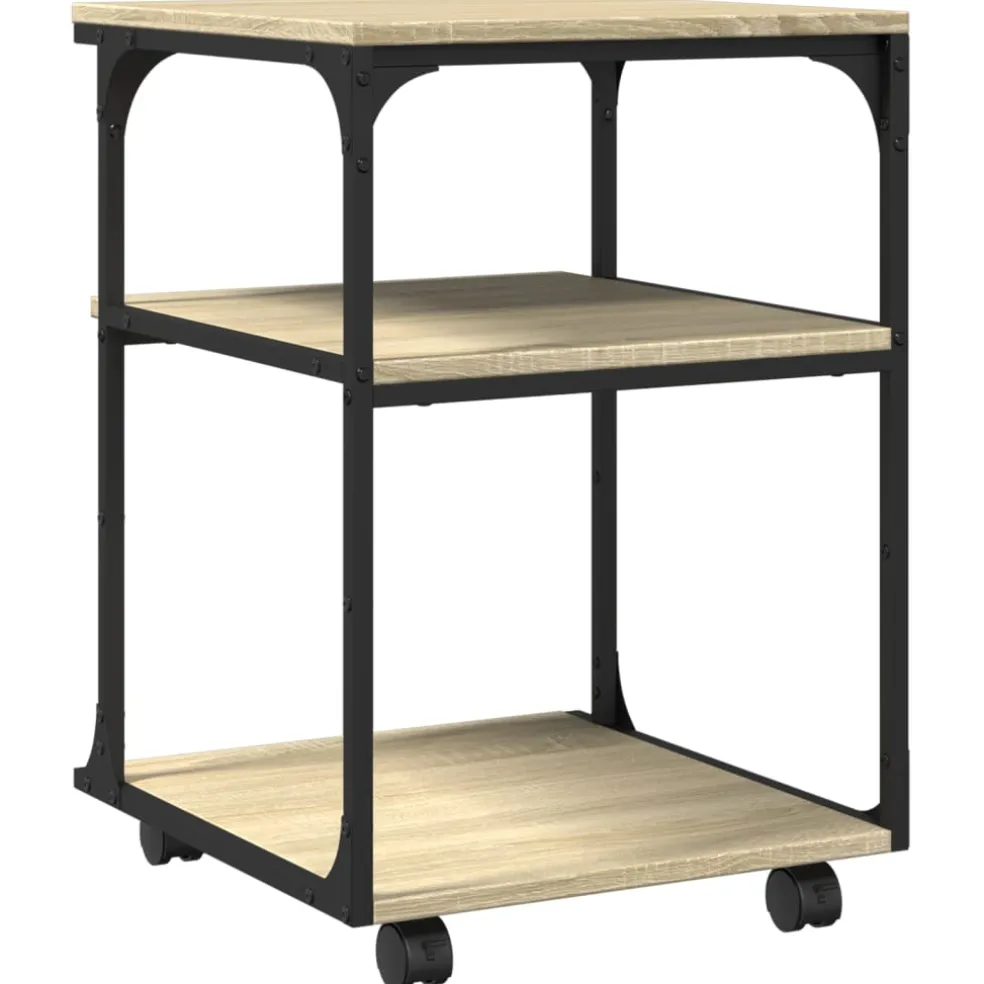 vidaXL Printerkastje 3-laags 43x48x64 cm bewerkt hout sonoma eiken