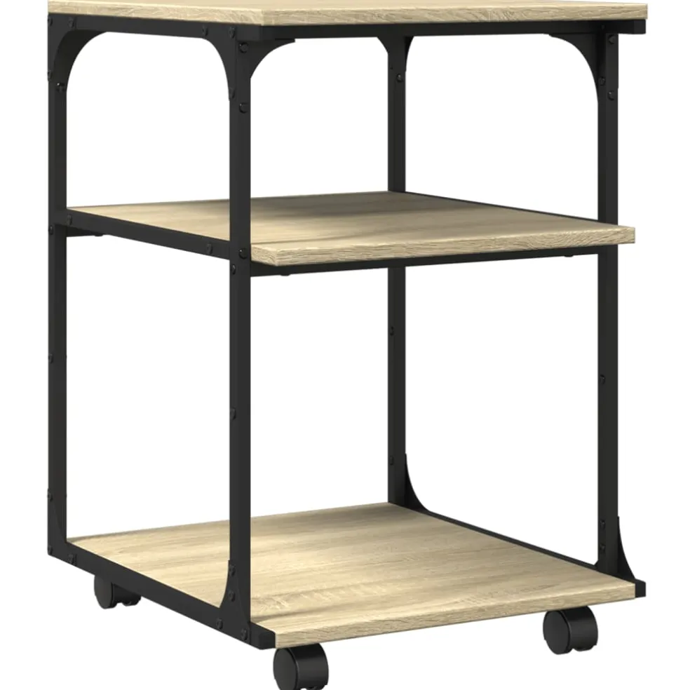 vidaXL Printerkastje 3-laags 43x48x64 cm bewerkt hout sonoma eiken