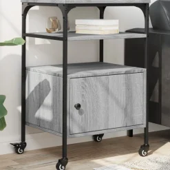 vidaXL Printerkastje 3-laags 50x40x76 cm bewerkt hout grijs sonoma