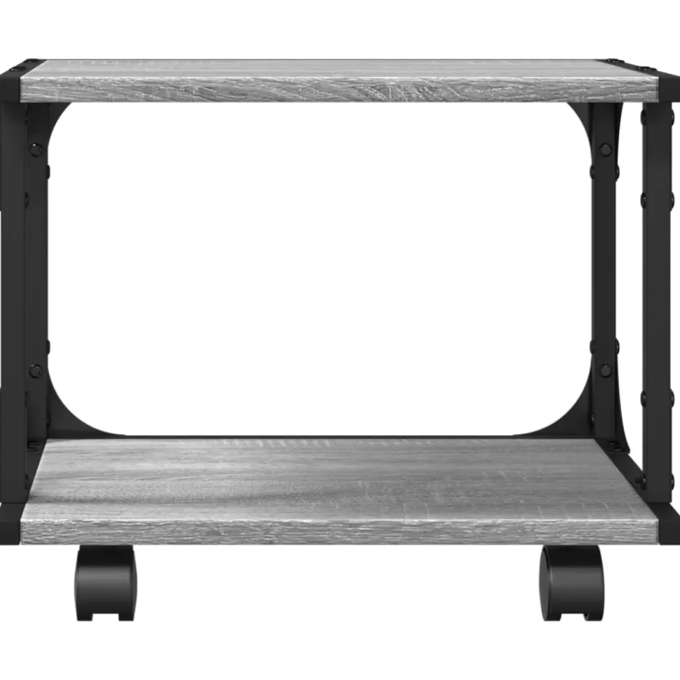 vidaXL Printerkastje 2-laags 41x28x33,5 cm bewerkt hout grijs sonoma