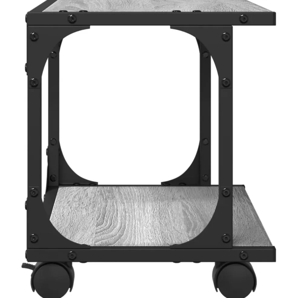 vidaXL Printerkastje 2-laags 41x28x33,5 cm bewerkt hout grijs sonoma