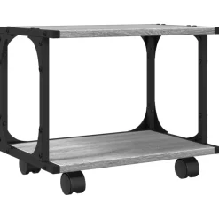 vidaXL Printerkastje 2-laags 41x28x33,5 cm bewerkt hout grijs sonoma