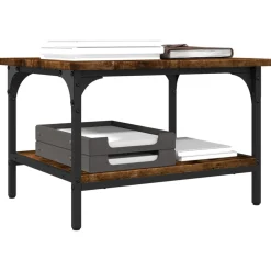 vidaXL Printerkastje 2-laags 50x40x38 cm bewerkt hout gerookt eiken