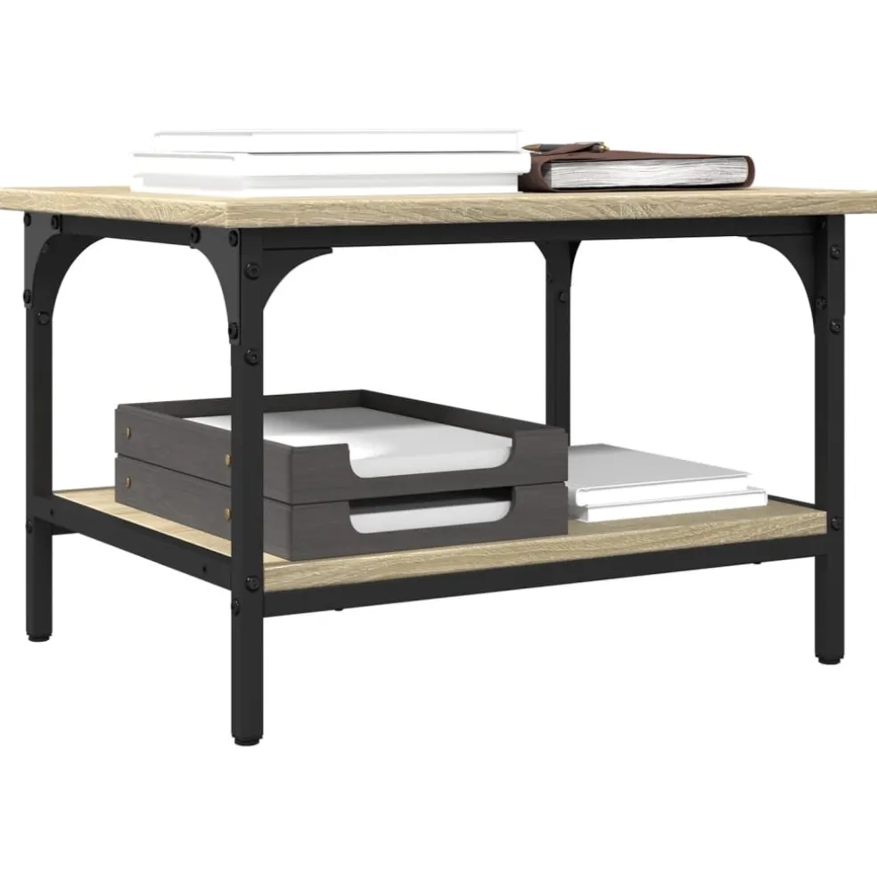 vidaXL Printerkastje 2-laags 50x40x38 cm bewerkt hout sonoma eiken