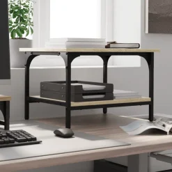 vidaXL Printerkastje 2-laags 50x40x38 cm bewerkt hout sonoma eiken
