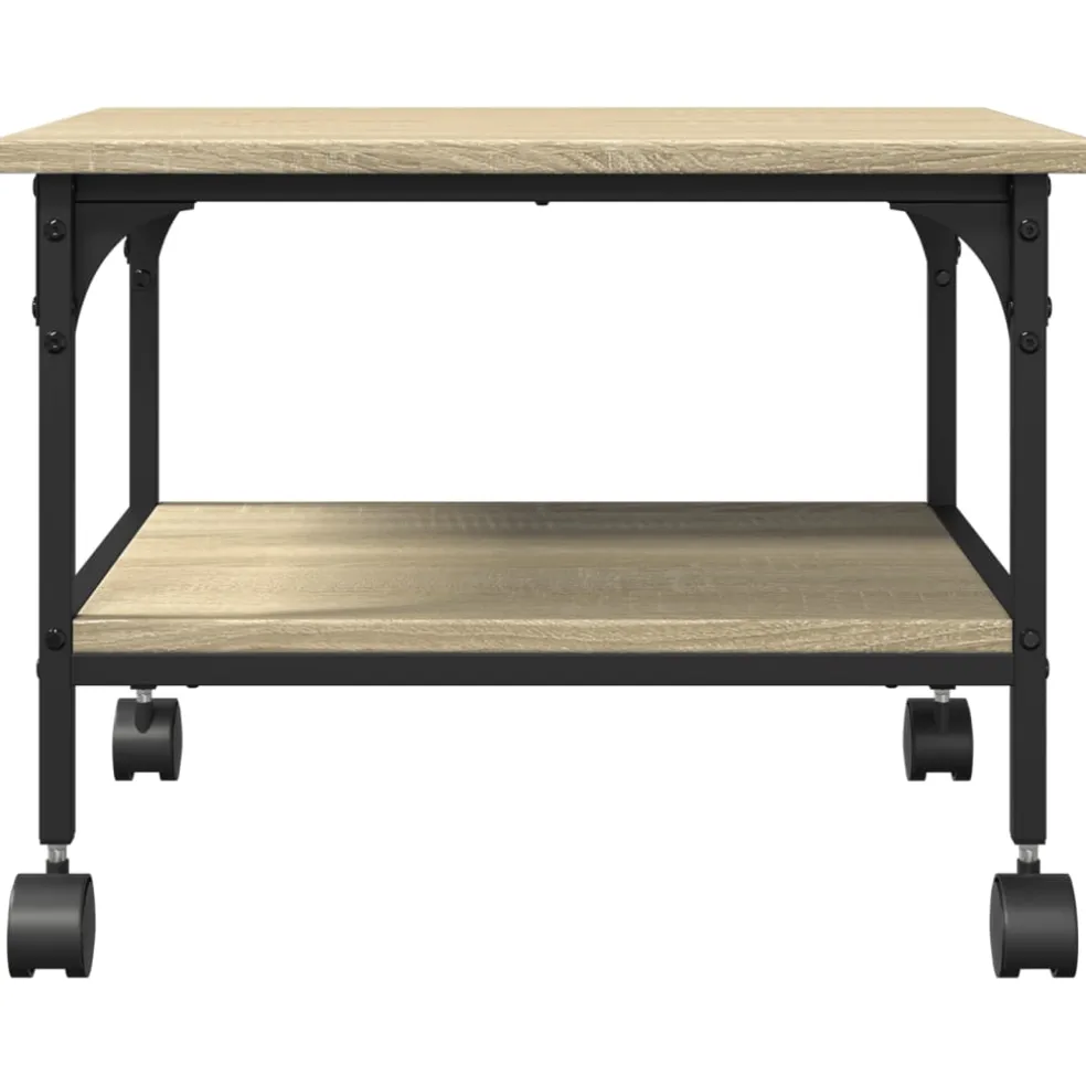 vidaXL Printerkastje 2-laags 50x40x38 cm bewerkt hout sonoma eiken