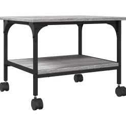 vidaXL Printerkastje 2-laags 50x40x38 cm bewerkt hout grijs sonoma