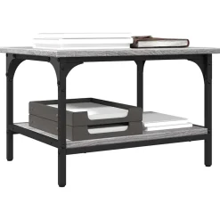 vidaXL Printerkastje 2-laags 50x40x38 cm bewerkt hout grijs sonoma