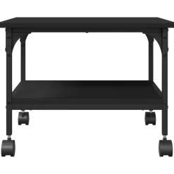 vidaXL Printerkastje 2-laags 50x40x38 cm bewerkt hout zwart
