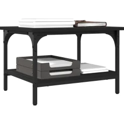 vidaXL Printerkastje 2-laags 50x40x38 cm bewerkt hout zwart