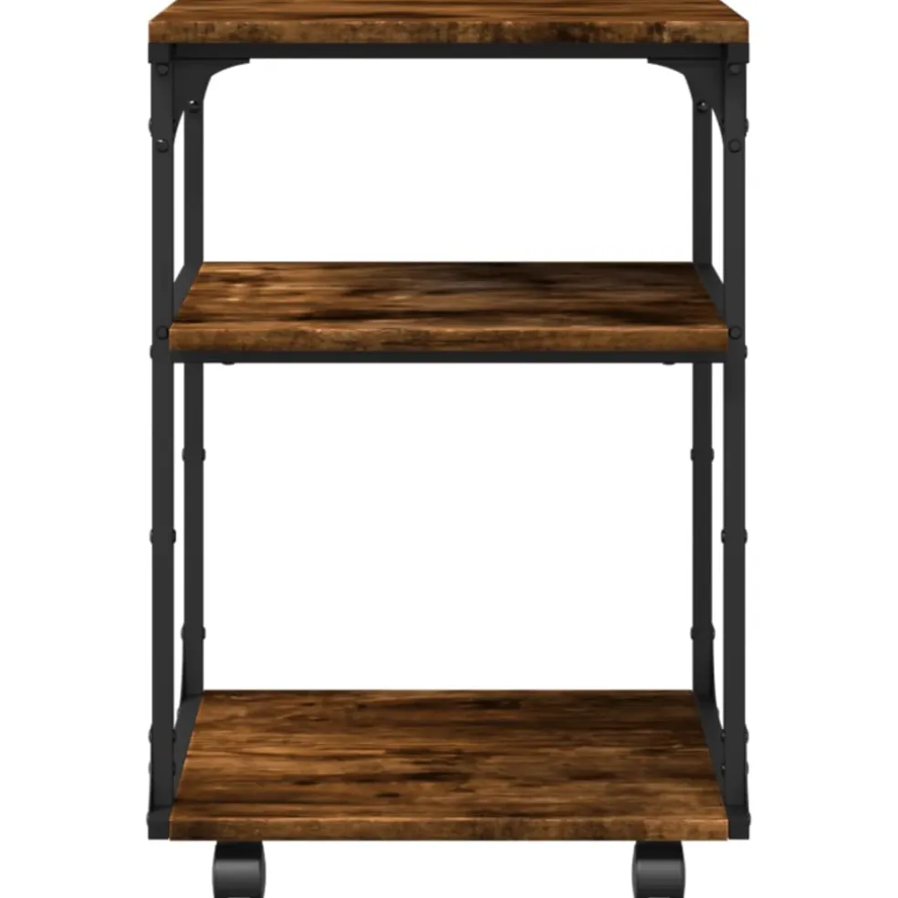vidaXL Printerkastje 3-laags 43x48x64 cm bewerkt hout gerookt eiken