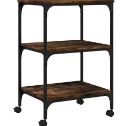 vidaXL Printerkastje 3-laags 50x41x75 cm bewerkt hout gerookt eiken
