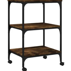 vidaXL Printerkastje 3-laags 50x41x75 cm bewerkt hout gerookt eiken