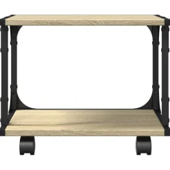 vidaXL Printerkastje 2-laags 41x28x33,5 cm bewerkt hout zwart