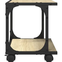 vidaXL Printerkastje 2-laags 41x28x33,5 cm bewerkt hout zwart