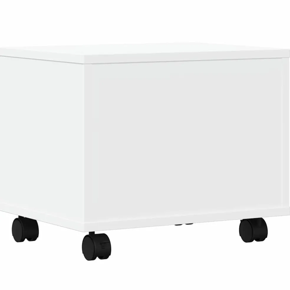 vidaXL Printerkastje met wielen 41x32x34,5 cm wit