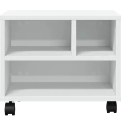 vidaXL Printerkastje met wielen 41x32x34,5 cm wit